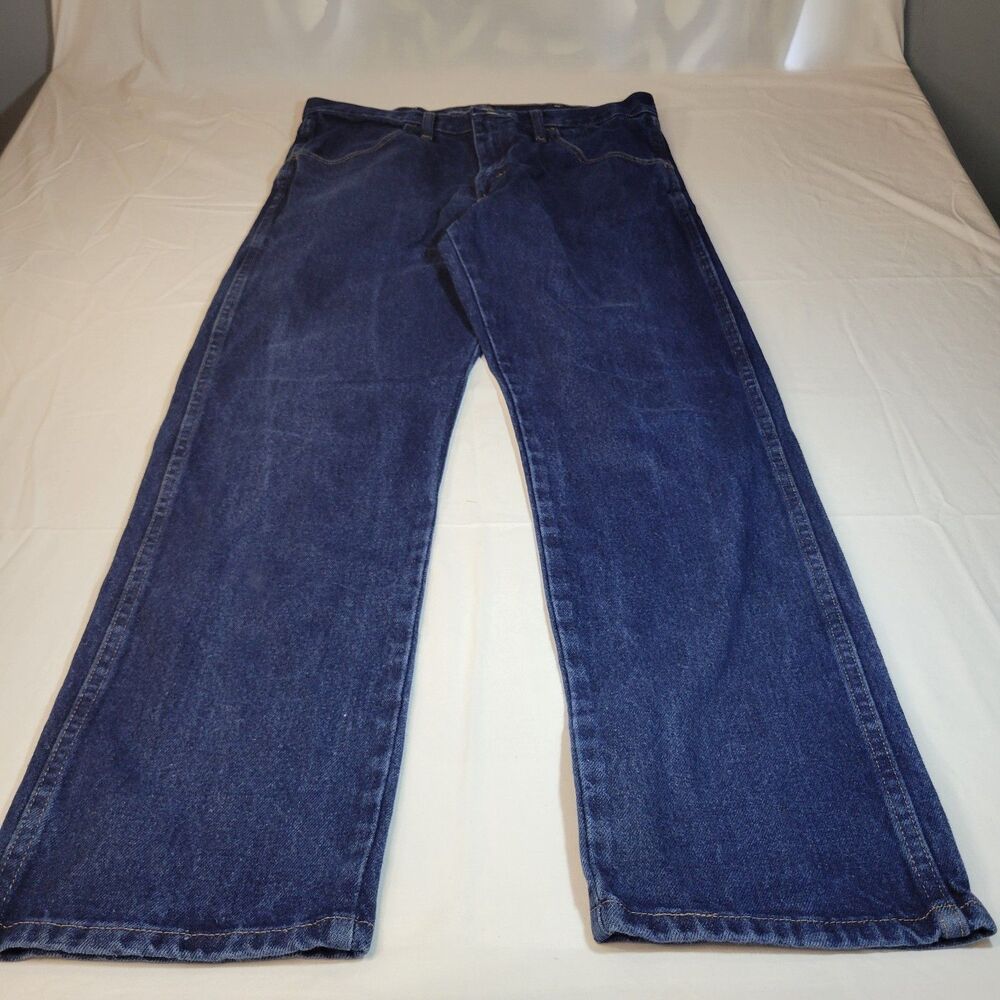 Rustler 34x30 Regular Fit Jeans Mens Dark Wash 100% Cotton Denim Work Pants